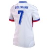 Virallinen pelipaita Ranska Griezmann 7 Vieras Euro 2024 Lyhythihainen - Naisten